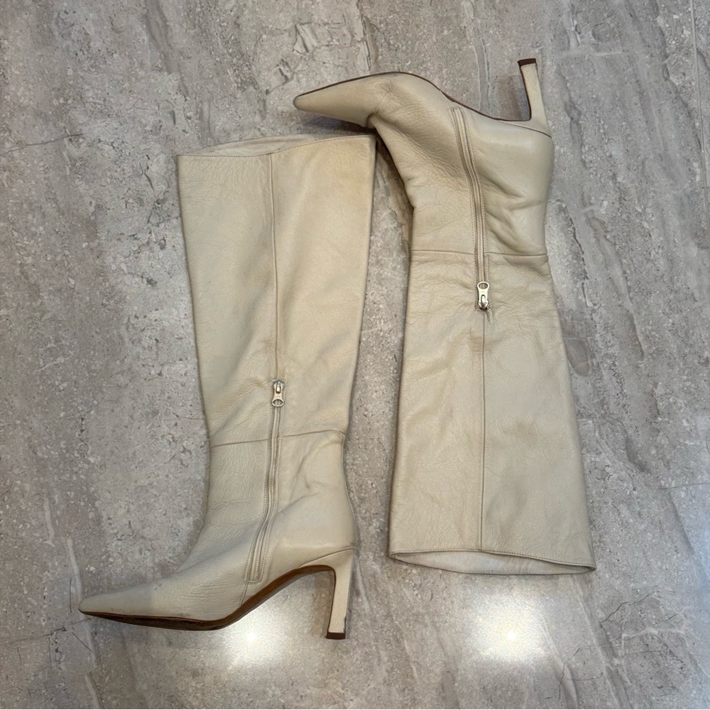 L'INTERVALLE Cream Knee-High Boots - Picture 2 of 11